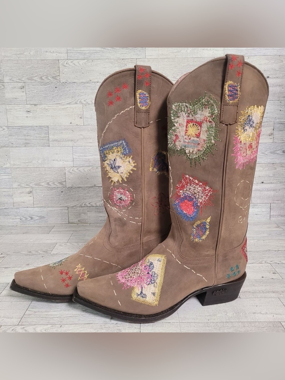 Women’s 8 Macie Bean Holding It Together Brown Leather Hippie Cowboy Boots NEW